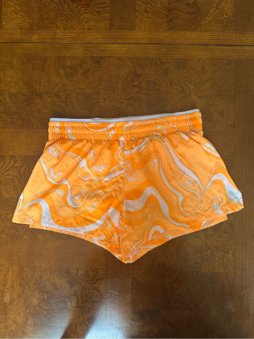 Fabletics Orange Swirl Athletic Shorts